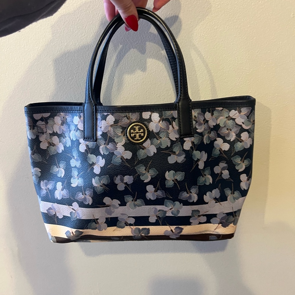 Tory Burch Blue Floral Tote